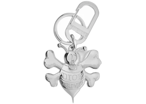 Dior And Shawn Key Ring Silver-tone Brass