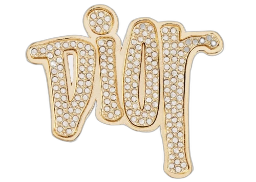 Dior And Shawn Brooch Gold-Tone Brass with Crystals