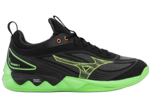Mizuno Wave Luminous 3 Black Glowing Apple Mandarin Orange