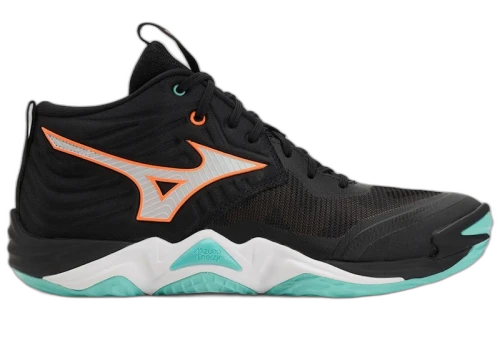 Mizuno Wave Momentum Elite Mid Black Tangelo Ice Green
