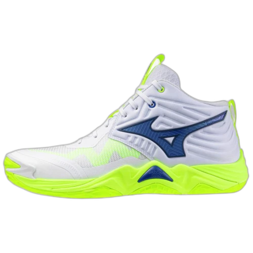 Mizuno Wave Momentum Elite Mid White Lightning Yellow Dazzling Blue