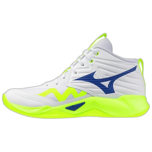 Mizuno Wave Momentum Pro Mid White Lightning Yellow Dazzling Blue