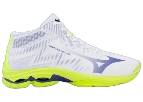 Mizuno Wave Lightning Pro Mid White Lighting Yellow Dazzling Blue