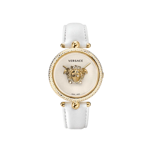 Versace Palazzo Empire Leather Watch 'White'