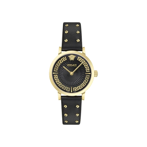 Versace Greca Fortuna Leather Watch 'Gold'