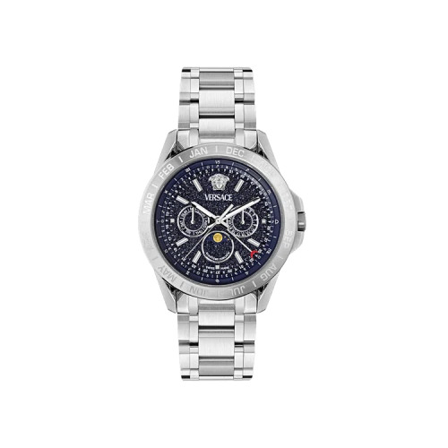 Versace V Galaxy Moonphase Bracelet Watch 'Stainless Steel'