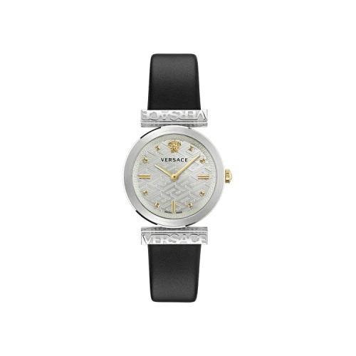 Versace Regalia Leather Watch 'Stainless Steel'