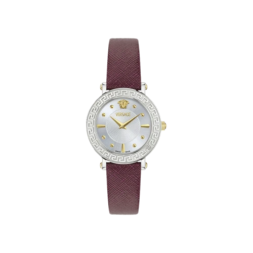 Versace Greca Sphere Leather Watch 'Stainless Steel'