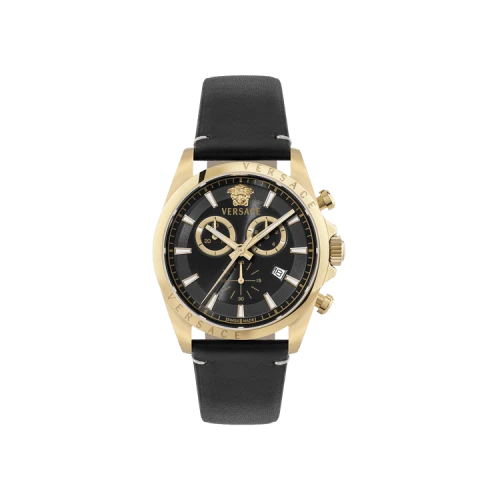 Versace Anteo Chrono Leather Watch 'Gold'
