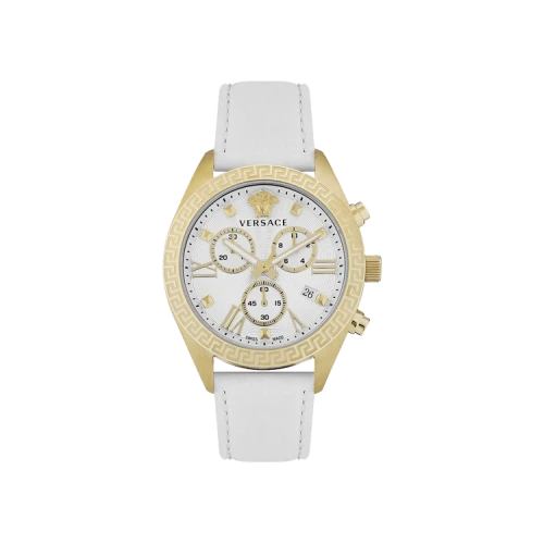 Versace Greca Chrono Leather Watch 'Gold'
