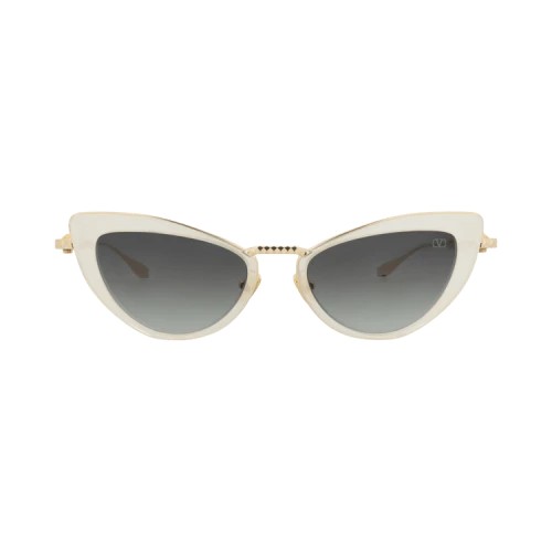 Valentino Sunglasses Cat Eye-Frame Acetate and Metal hite Gold Grey (VLS-102D-50)