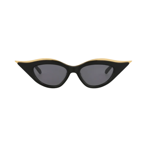 Valentino Sunglasses Cat Eye-Frame Acetate and Titanium Black Black Grey (VLS-114A-49)