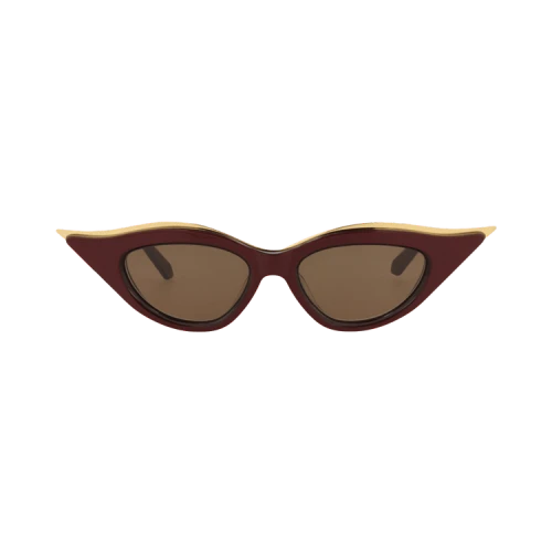 Valentino Sunglasses Cat Eye-Frame Acetate and Titanium Bordeaux Bordeaux Bron (VLS-114B-49)