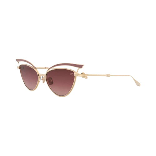 Valentino Sunglasses Cat Eye-Frame Titanium Gold Gold Rose (VLS-118C-55)