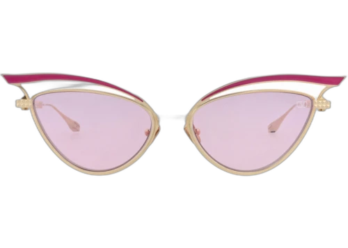 Valentino Cat Eye-Frame Metal Sunglasses Gold Gold Pink (VLS-118D-55)