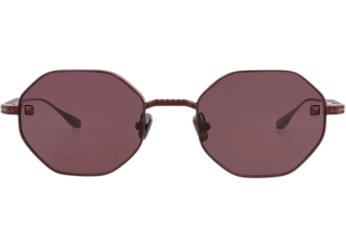 Valentino Round-Frame Metal Sunglasses Bordeaux Bordeaux Bordeaux (VLS-122B-52)