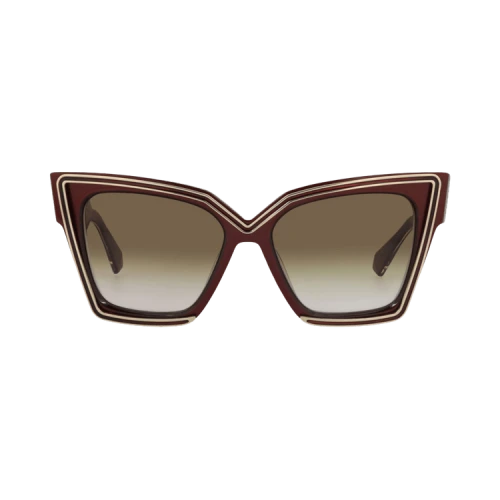 Valentino Sunglasses Cat Eye-Frame Acetate Bordeaux Bordeaux Bron (VLS-126B-54)