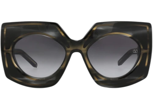 Valentino Square-Frame Acetate Sunglasses Black Havana Black Havana Grey (VLS-127A-53)