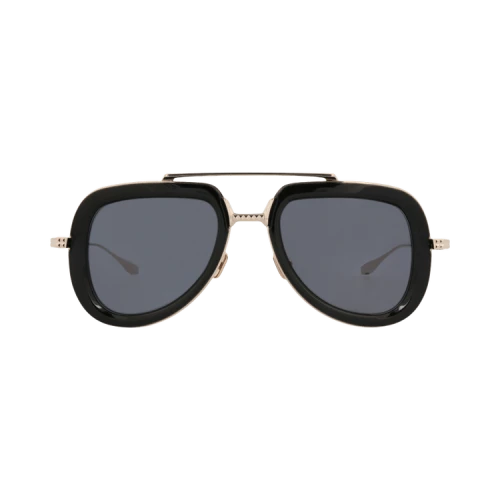 Valentino Aviator-Frame Acetate and Metal Sunglasses Black Gold Grey (VLS-129A-50)