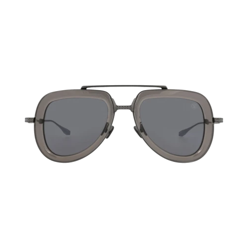 Valentino Aviator-Frame Acetate/Metal Sunglasses Black Black Grey (VLS-129B-50)