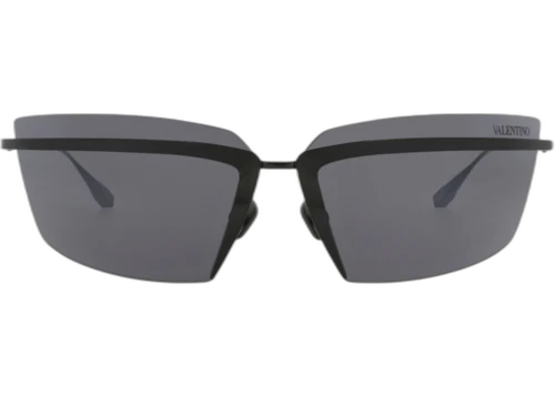 Valentino Shield-Frame Acetate and Metal Sunglasses Black Black Grey (VLS-130A-67)