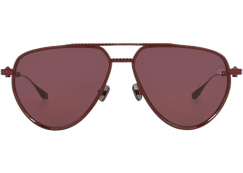 Valentino Aviator-Frame Metal Sunglasses Bordeaux Bordeaux Bordeaux (VLS-133F-59)