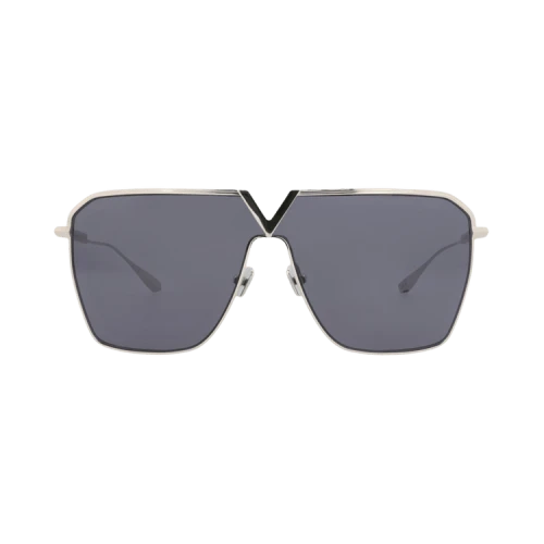 Valentino Aviator-Frame Metal Sunglasses Silver Silver Grey (VLS-137A-134)