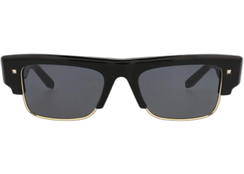 Valentino Square-Frame Acetate Sunglasses Black Black Grey (VLS-164A-52)