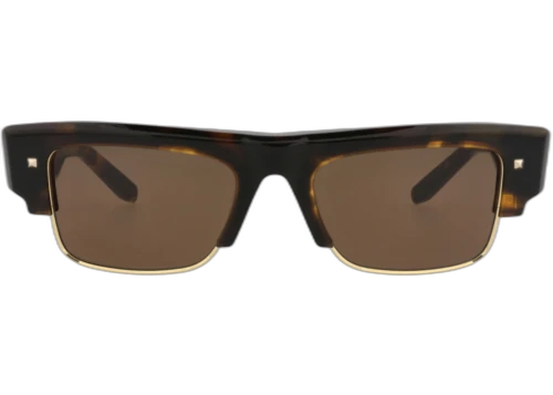 Valentino Square-Frame Acetate/Metal Sunglasses Tortoise Tortoise Brown (VLS-164C-52)