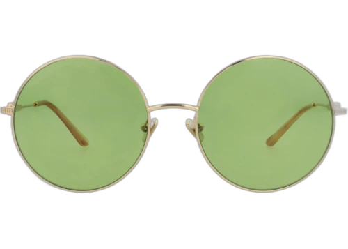 Valentino Round-Frame Metal Sunglasses Gold Gold Green (VLS-170C-57)