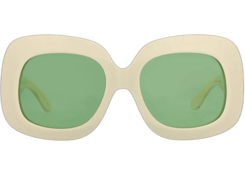 Valentino Square-Frame Acetate Sunglasses Ivory Ivory Green (VLS-180B-59)