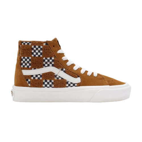 Vans Sk8-Hi Tapered Tufted Check Golden Brown