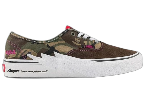 Vans Authentic Bolt AAPE by A Bathing Ape Green Camo