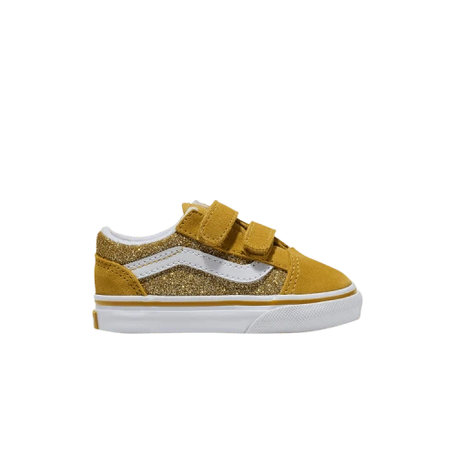 Vans Old Skool V Toddler 'Glitter - Champagne Gold Yellow'