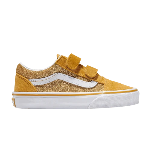 Vans Old Skool V Kids 'Glitter - Champagne Gold Yellow'