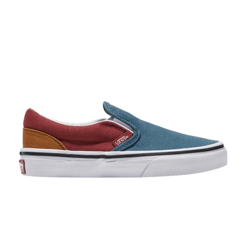 Vans Classic Slip-On Kids 'Color Block - Blue Red Ginger'