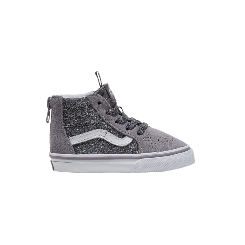 Vans Sk8-Hi Zip Toddler 'Glitter - Gunmetal Grey'
