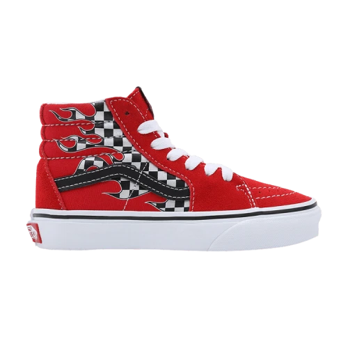 Vans Sk8-Hi Kids 'Checkerboard Flame - Racing Red'