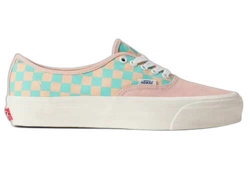 Vans Premium Authentic Sepia Rose Pink Teal Blue Checkerboard