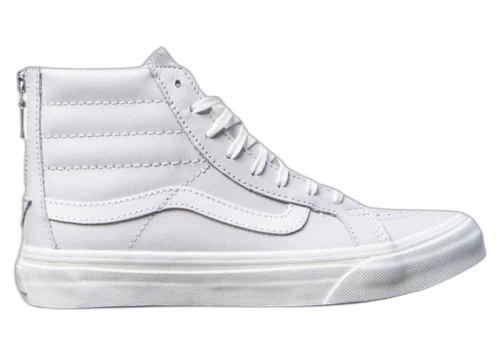 Vans Sk8-Hi Slim Zip Leather White Wind Blanc de Blanc (Women's)