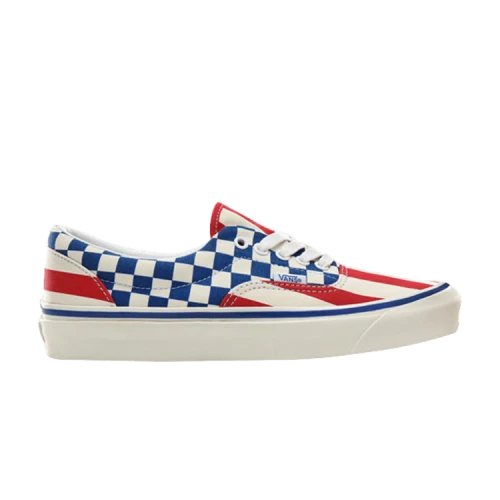 Vans Era 95 Anaheim Factory Red Stripes Blue Checkers