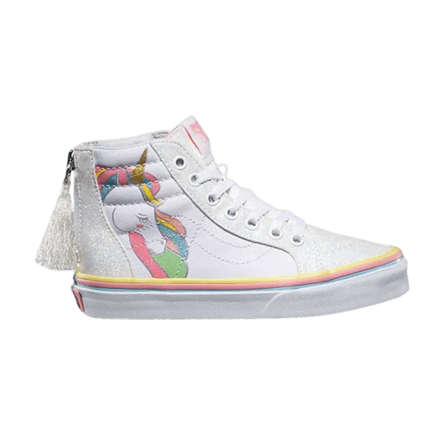 Vans Sk8-Hi Zip Kids 'Unicorn - White Glitter'