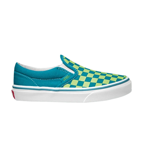 Vans Classic Slip-On Kids 'Checkerboard - Blue Green'