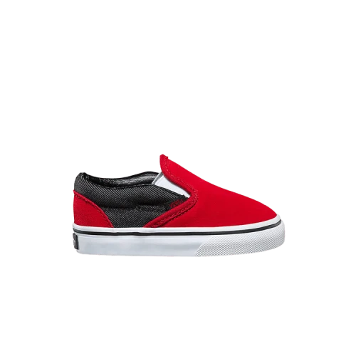 Vans Classic Slip-On Toddler 'Red Black Denim'