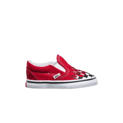 Vans Classic Slip-On Toddler 'Checker Flame - Racing Red'