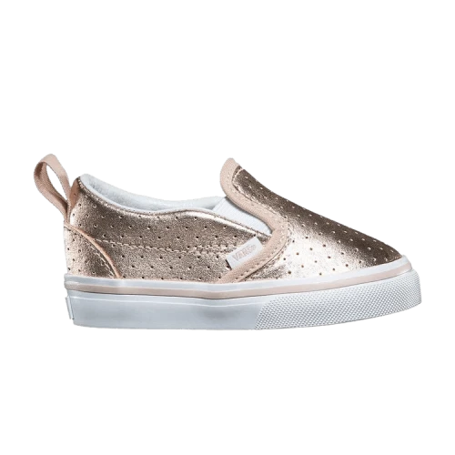 Slip-On V Toddler 'Perf Leather - Rose Gold'