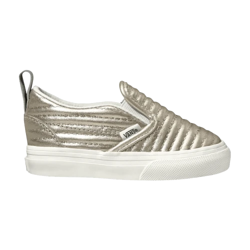 Vans Slip-On V Toddler 'Moto Leather - Metallic Silver'