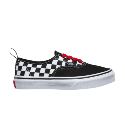 Vans Authentic Elastic Lace Kids 'Checkerboard - Black Red'
