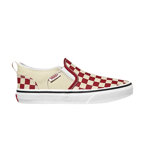 Vans Asher Kids 'Checkers - Red Natural'