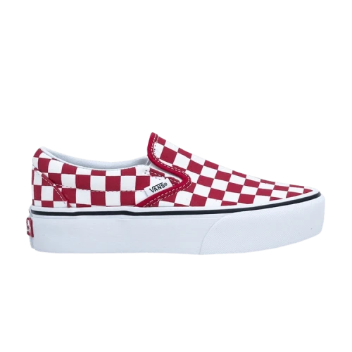 Vans Classic Slip-On Platform 'Checkerboard - Racing Red'